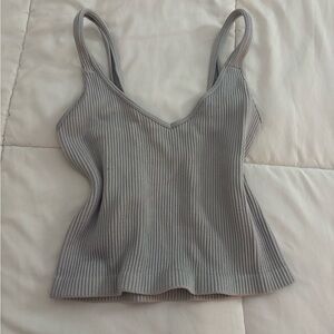 Elegant Gray Ribbed Camisole